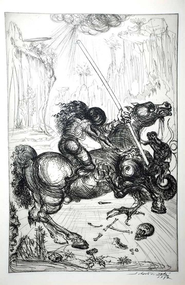 Salvador Dali 1947 Etching "St. George and the Dragon"