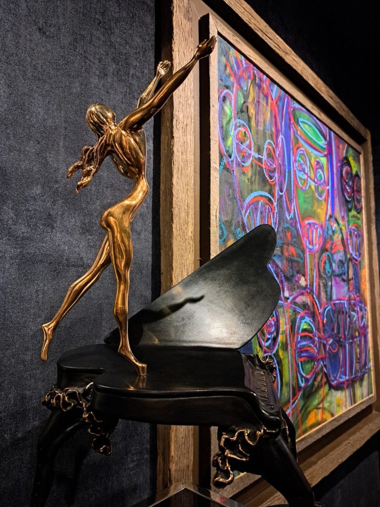 Salvador Dali limited edition multiple bronze sculpture "Surrealist Piano" exhibited at Kapopoulos Fine Arts Athens