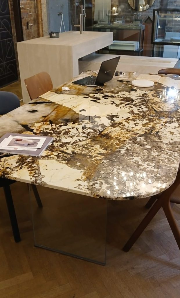 meeting table in Patagonia quartzite